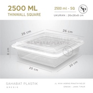 New 5 Pcs Thinwall Persegi 2500 Ml / Tepak 3600 Ml Square / Dm 2500 Ml