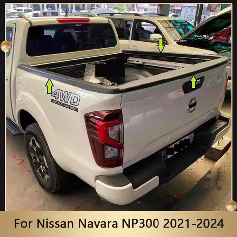 Car Rail Guard 3 pcs Rear Door Strip Tail Gate Rail Guard Cover Rear Trunk Trim For Nissan Navara NP