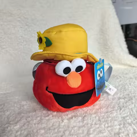 Cute Elmo Plush Bag From Sesame Street Soft Cuddly Crossbody Bag Charm Perfect for Kids Bags Backpac