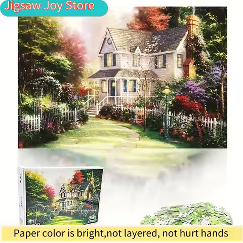 70*50 Rustic Villa Jigsaw Puzzle Adult Stress Relief Beautiful Landscape Painting Puzzle Home Wall D