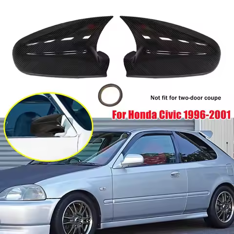 For HONDA CIVIC EK9 TYPE R 1996-2001 ABS Car Rearview Side Mirror Cover Wing Cap Exterior Door Housi