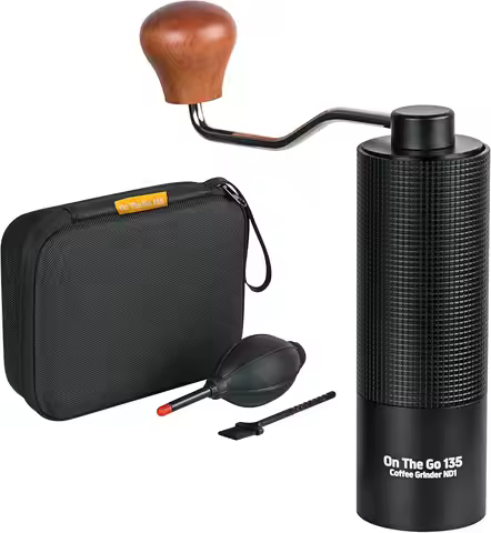 Manual Coffee Grinder with Stainless Steel Conical Burr, Adjustable Settings for Home, Travel, Campi