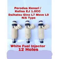 White Fuel Injector 12 Holes For Perodua Kenari / Kelisa EJ 1.0CC / Daihatsu Gino L7 Move L9 EF N/A 