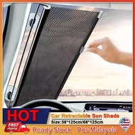 Car Retractable Sun Shade Curtain Car Front Side Window Sunshade Anti UV Shade Tingkap Kereta Car Wi