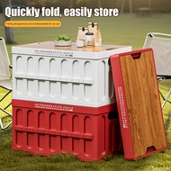 tiredhead Foldable Camping Storage Bin Multi-functional Camping Utility Crate Foldable Collapsible S