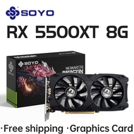 SOYO RX5500XT Gaming กราฟิกการ์ด AMD Radeon RX 5500XT 8GB GDDR6 128Bit PCIE4.0การ์ดสำหรับเดสก์ท็อปพีซี GPU ใหม่