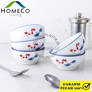 HOMECO Mangkok Sambal Keramik “I Am Blue” Motif Ayam Jago – Berkualitas & Cantik