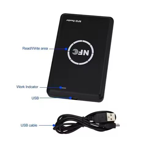 RFID Card Reader NFC Smart Card Reader Copier Duplicator Key Fob Writer 13.56MHz Encrypted Programme