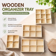 Storage Wooden Box Multi Grid Jewelry Display Pallet Divided Drawer Desktop Organizer E7O1