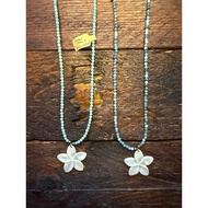 Stone necklace + shell pendent