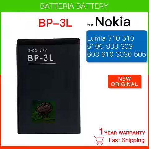 100% Genuine 1300mAh High Quality Phone Battery BP-3L For NOKIA Lumia 710 510 603 303 610 3030 BP 3L