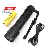 ไฟฉายแรงสูง ของแท้ XML T20 JX-2025 80000LM / 90000W ไฟฉายฉุกเฉิน สว่างมาก ปรับแสงไฟได้ 5โหมด ไฟซูม เ