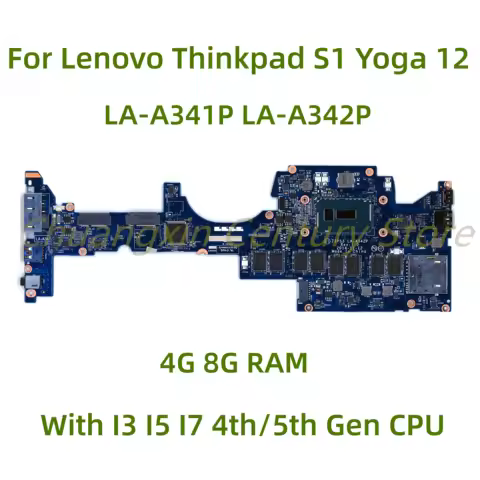 Suitable for Lenovo ThinkPad S1 Yoga 12 laptop motherboard LA-A341P LA-A342P With I3 I5 I7 4th/5th G