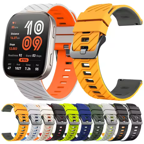 22mm Silicone Strap For Huami Amazfit BALANCE 2 Wristband For Amazfit Bip 6 5/GTR 4 3 Pro 2e/Stratos