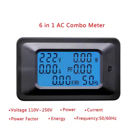 20/100A AC LCD Digital Panel Power Watt Meter Monitor Voltage KWh Voltmeter Ammeter Electical Meter 