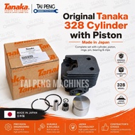 Original Tanaka 328 Cylinder + Piston mesin rumput block dan piston