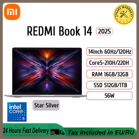 XIAOMI Laptop REDMI Book 14 2025 Laptop Intel Core 5 220H Intel integrated Graphics 16/32GB RAM 512G