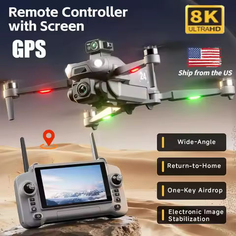 M24 8K GPS Drone with Large Touchscreen-5G Transmission Smart Obstacle Avoidance Auto Return Home Gi
