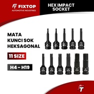 MATA FIXTOP Hex Impact Socket 1/2 Inch CR-MO H4 H5 H6 H7 H8 H9 H10 H12 H14 H17 H19 Hexagonal Socket 