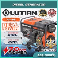 Agrishop LUTIAN Diesel Generator 7GF-ME Recoil/Electric 7000W 498cc 220V 4-Stroke Heavy Duty