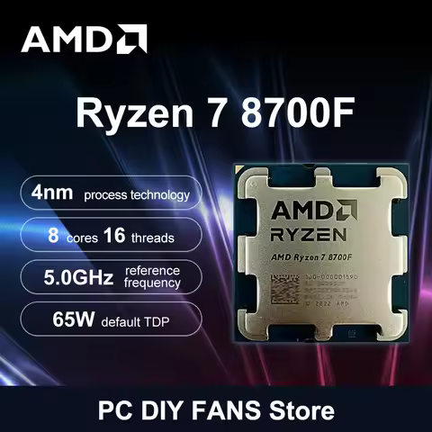 AMD Ryzen 7 8700F New 8-Core 16-Thread 5.0GHz 4NM DDR5 CPU 100-000001590 Socket AM5 TDP 65W R7 8700f
