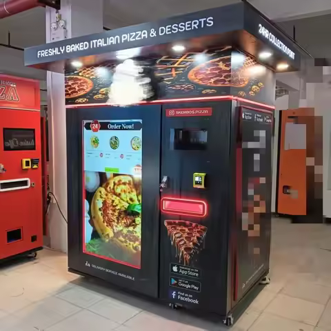 Pizza Vending Machine Making Baked Fresh Frozen Pizza Card Reader Accessible Shopping Self-service R