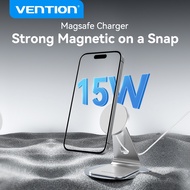Vention 15W Wireless Charger Magnetic Wireless Charging Stand 1M Cable Silver Magnetic Wireless Char