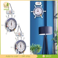 [Ihoce] Nautical Clock Non Ticking Mediterranean Wall Clock for Home Study Office