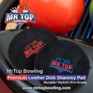 Mr Top Bowling Premium Leather Bowling Disk Shammy Pad - Bowling Accessories