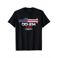DD-214 Alumni Submarine Veteran T-Shirt - Cotton, Patriotic USA Design With Flag & Military