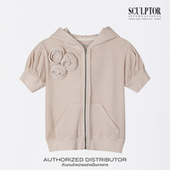 SCULPTOR® เสื้อฮูดดี้ Washed Rose Hoodie Zip-Up