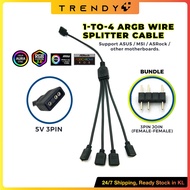 TrillionX ARGB Line Controller 3pin 5V Header 1to4 ARGB Splitter Cable
