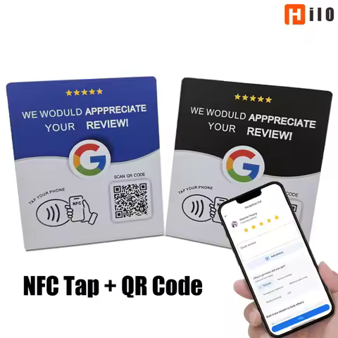Hilo Programmable NFC215 Google Review Card NFC Station Table 13.56Mhz QR code can be independently 