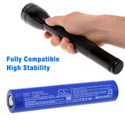 LiFePO4 Flashlight Battery for Maglite - 6.4V, 3200mAh - Compatible with ML150LR and ML150LRX