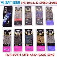 Bicycle Chain SUMC 10S 11S  Chains Mountain MTB Semi and  Full Hollow Rainbow Chain Boxed
