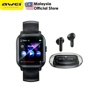 Awei HE-3 TWS Earbuds Smart Watch 2 in 1 Set Music Watch Set Earphone Smart Watch Awei Sport Combo S
