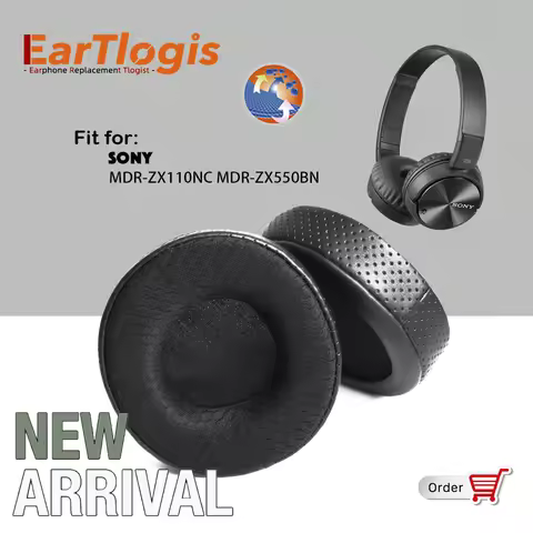 EarTlogis New Arrival Replacement Ear Pads for Sony MDR-ZX550BN MDR-ZX110NC Headset Earmuff Cover Cu