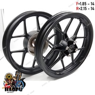 ล้อแม็ก CLICK/CLICK-I/SCOOPY-I/AIRBLADE/ZOOMER-X/ICON ล้อแม็กแต่ง ลายก้ามปู ขอบ 14" สีดำทอง TP-04