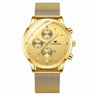 jam tangan pria otomatis automatic fngeen luxury business - gold kisi