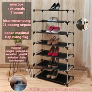 NINE BOX SHOE RACK/ STACKING SHOE RACK 7 TIER SHOE 7 TIER MULTIPURPOSE RACK