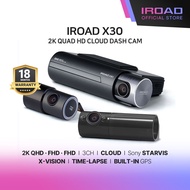 IROAD X30 | 3CH 2K Cloud Dash Cam | Wi-Fi & App, HDR, Parking & Event Recording
