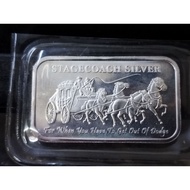 Silver Bar 1 Oz 999 Stagecoach Toning