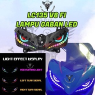 YAMAHA LC135 V8 FI LAMPU GABAN LED ADJUSTABLE RGB LAMPU DEPAN 135LC V8 LC FI MATA GABAN LED FRONT LA