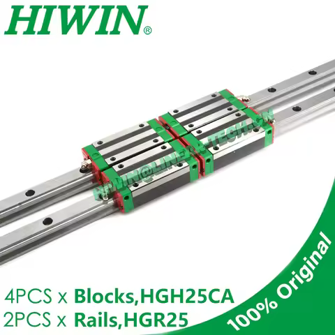 Original HIWIN HGH25CA Carriage Slide Block HGR25 Linear Guide Rail 200 300 400 500 600 700 800 900 