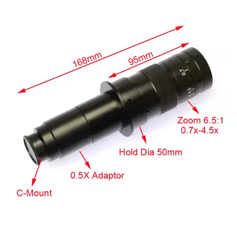 0.7X~4.5X Magnification Zoom C-Mount 180X Objective Lens for HDMI USB Digital Microscope Camera Mobi