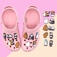 Cute We Bare Bears Jibitz Crocs Accessories Panda Anime Jibbits Charm Grizzly Bear Jibits Crocks for Women Shoe Charms Pins Decoration