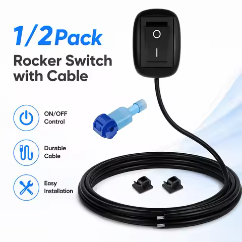 12V Max 10A SPST Inline ON OFF Rocker Switch 98cm Extension Cable With Quick Splice Connectors Wire