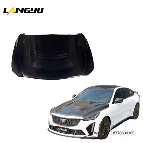 LANGyu 2020+ Exterior Accessories CT5 Type-D Carbon Fiber Engine Hood for Cadillac CT5 Bonnet