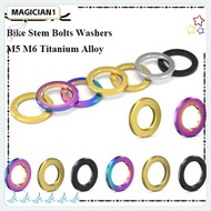 MAGICIAN1 Bike Bolts Washers, RISK 4 Colors Stem Bolts Washers, High Quality M5 M6 Titanium Alloy Parts Outdoor Cycling