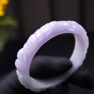 紫羅蘭灑金翡翠雕花鐲手鐲 | 17.5圍 | 天然緬甸玉翡翠A貨 | 送禮